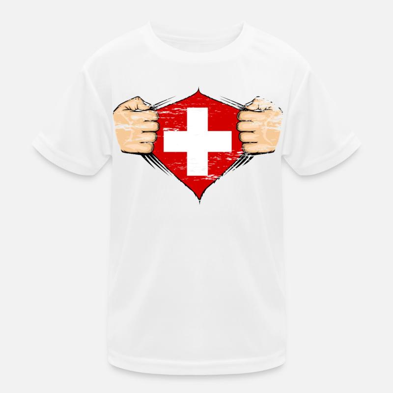 Drapeau suisse utilisé T-shirt sport Enfant