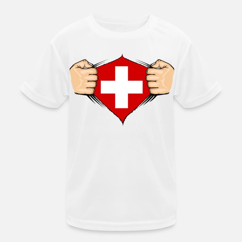 Conception du drapeau suisse T-shirt sport Enfant