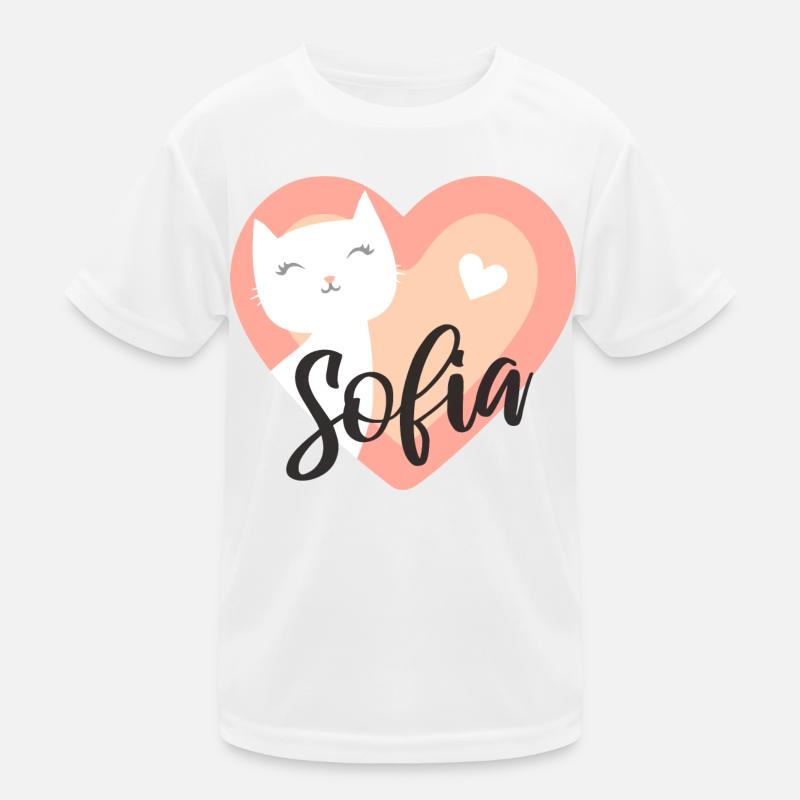 Sofia Cognome Nome Kitten - Maglietta sportiva per bambini - bianco