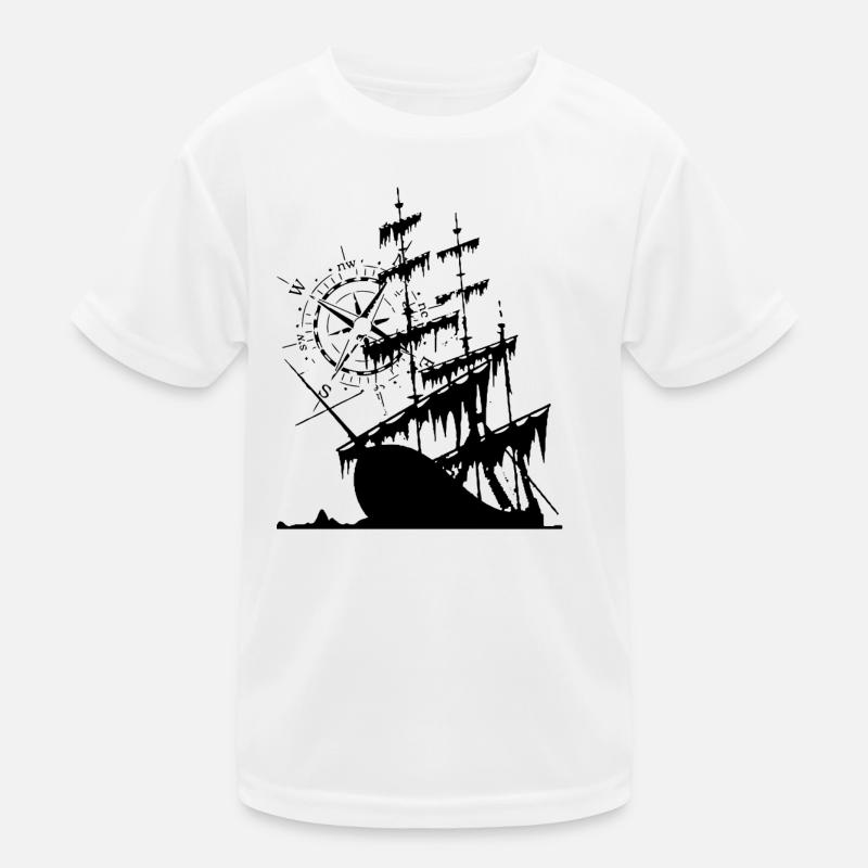 Windrose Sailboat Compass Kids Functional T-Shirt