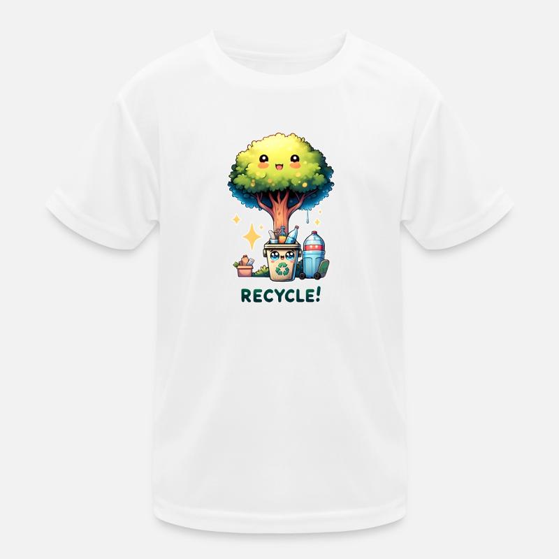 Recycler Chibi Arbre mignon avec corbeille Jour de la Terre T-shirt sport Enfant