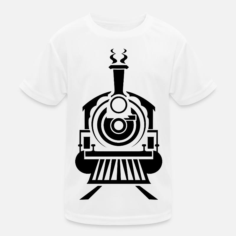 Dampflok Grafik Kinder Funktions-T-Shirt