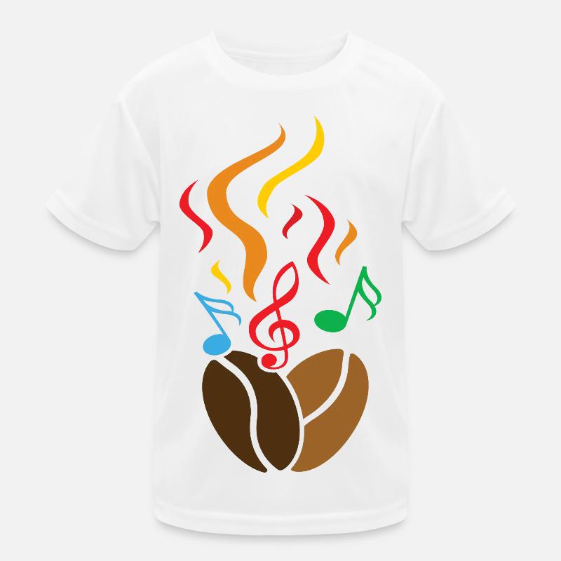 Kaffeebohnen mit Noten Kinder Funktions-T-Shirt