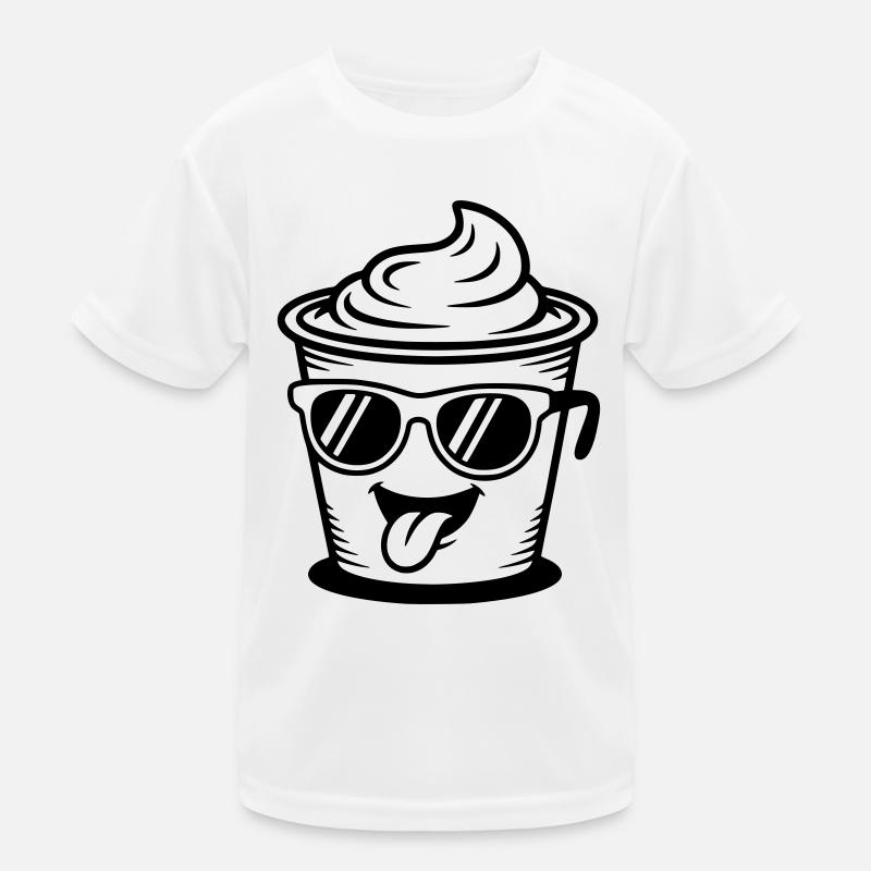 Becher Crème Joghurt Sahne Eis (Farbe änderbar) Kinder Funktions-T-Shirt