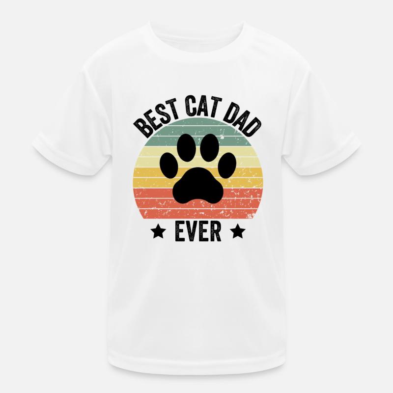 Best Cat Dad Ever Kids Functional T-Shirt