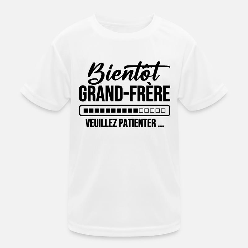 Bald großer Bruder, bitte warten Kinder Funktions-T-Shirt