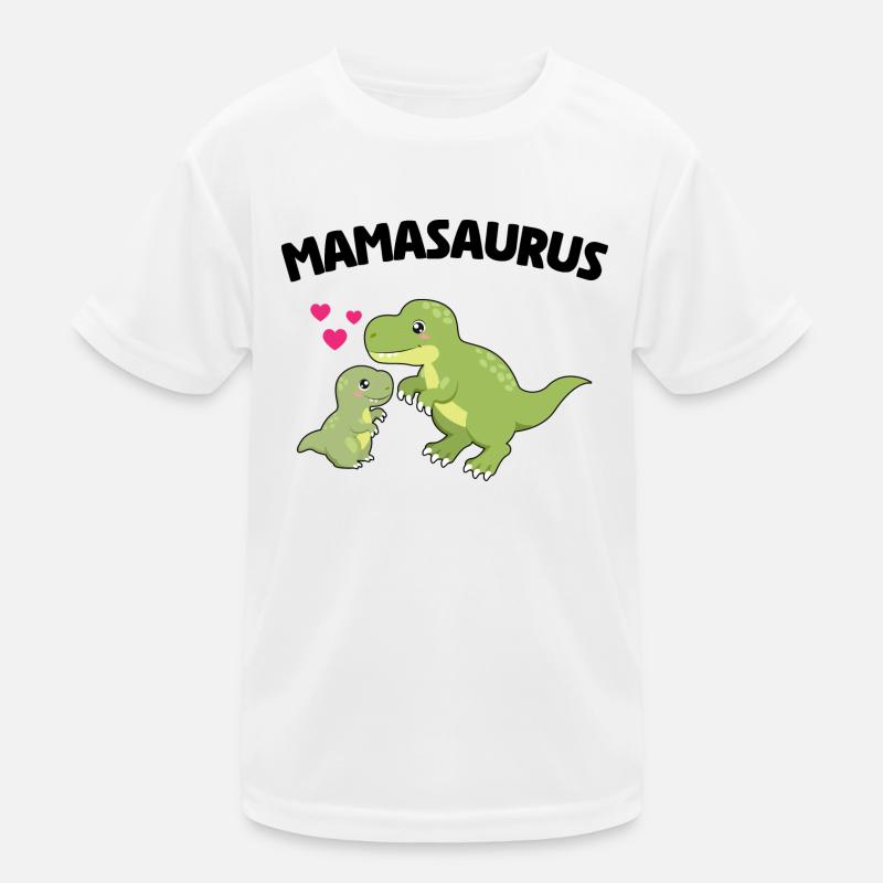 Mamasaurus - Süßes Dinosaurierdesign - Kinder Funktions-T-Shirt - Weiß