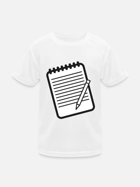 Checkliste Notizen Hausaufgaben - Kinder Funktions-T-Shirt - Weiß