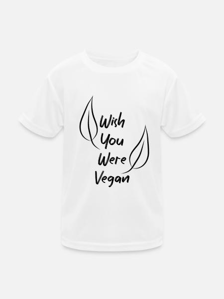 Vegan Veganer Tierschutz Vegetarier Vegetarisch - Kinder Funktions-T-Shirt - Weiß