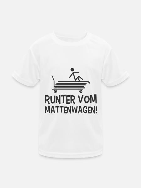 Mattenwagen Sportlehrer - Kinder Funktions-T-Shirt - Weiß - Vorne