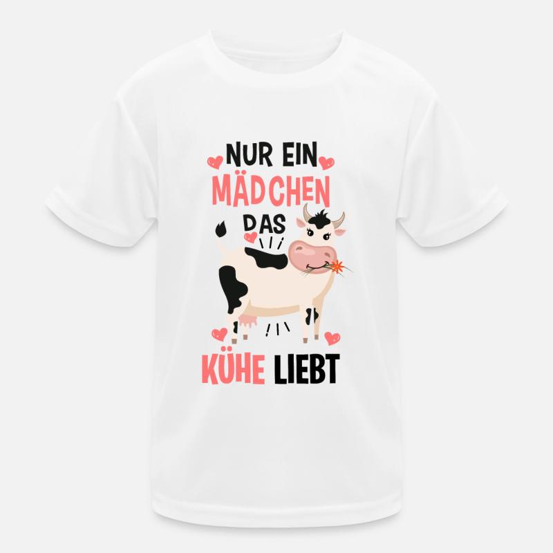 Kühe Mädchen Kinder Funktions-T-Shirt