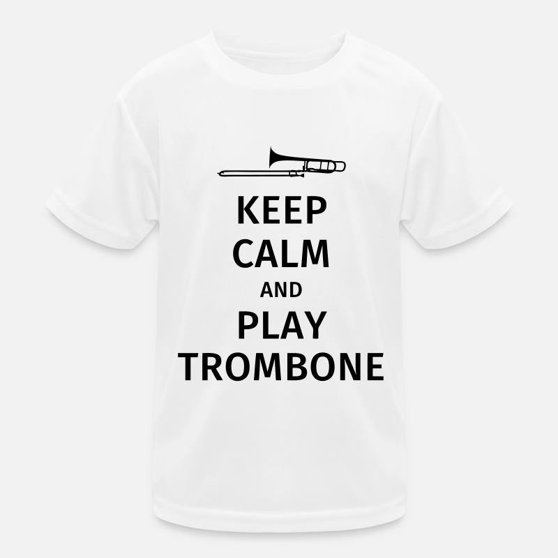 keep calm and play trombone - Kinder Funktions-T-Shirt - Weiß