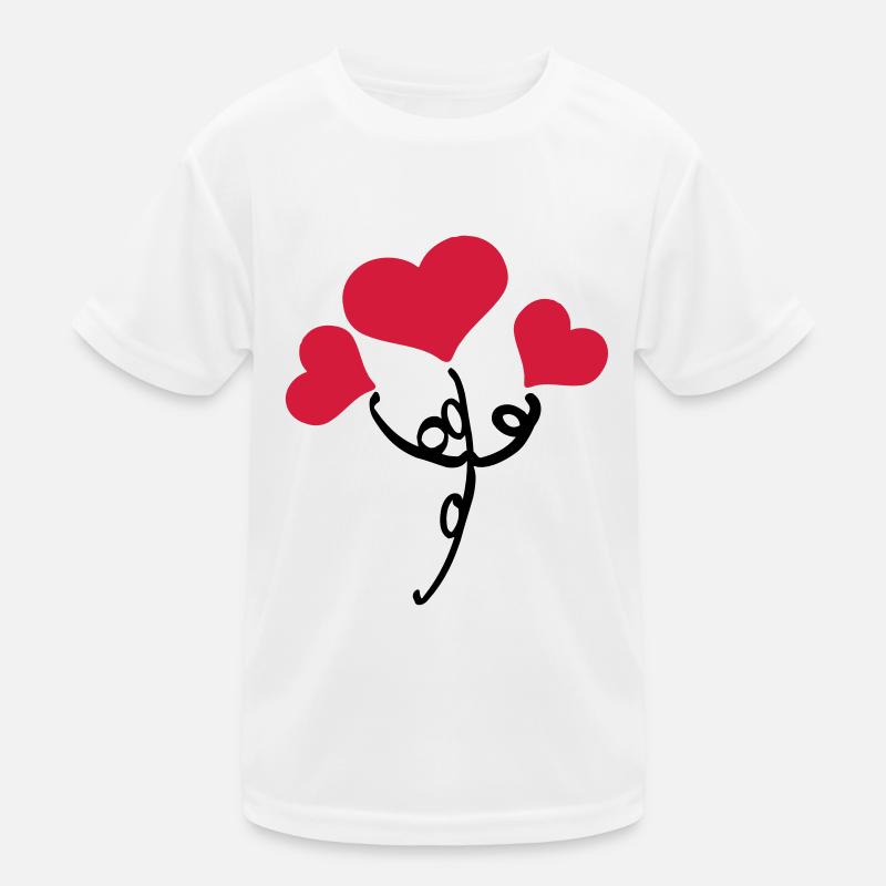 Rote Herzen Blume Kinder Funktions-T-Shirt