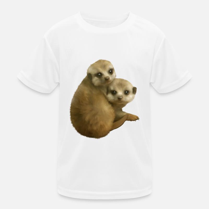 Erdmännchen - Kinder Funktions-T-Shirt - Weiß