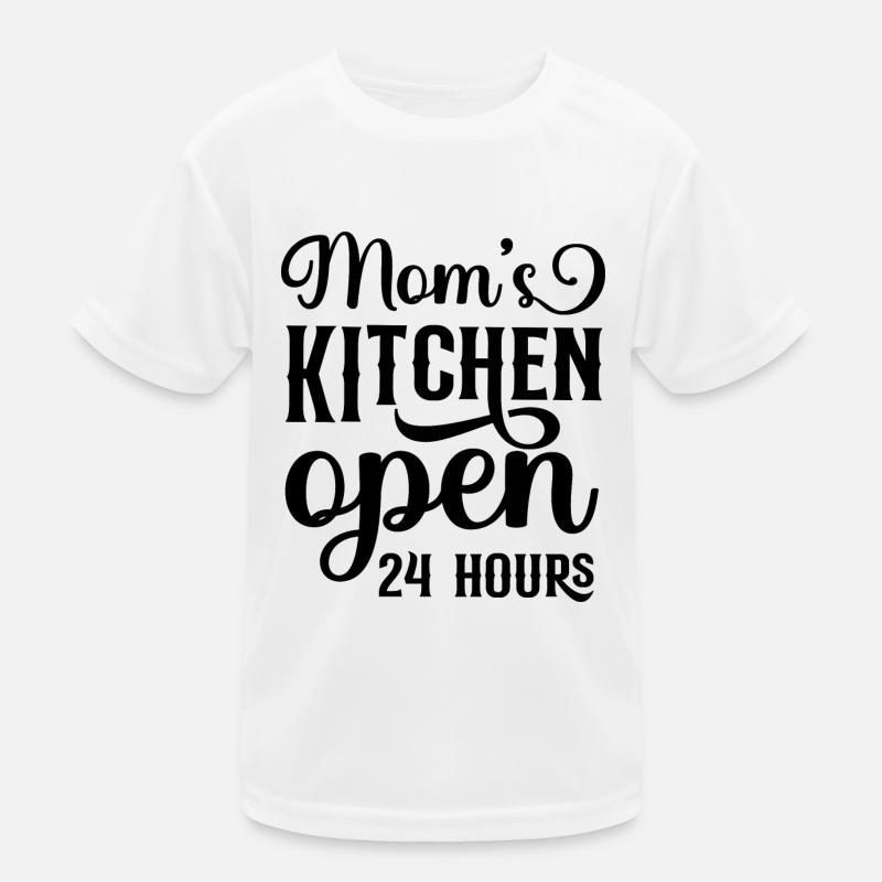 Moms kitchen open 24 hours Kinder Funktions-T-Shirt