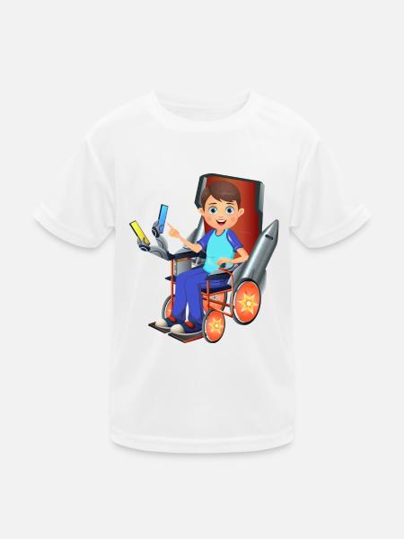 Rollstuhl Held - Kinder Funktions-T-Shirt - Weiß