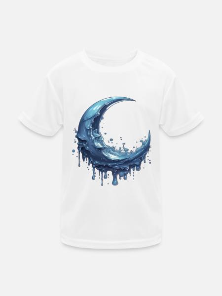 Melting Moon - Kids Functional T-Shirt - white - Front