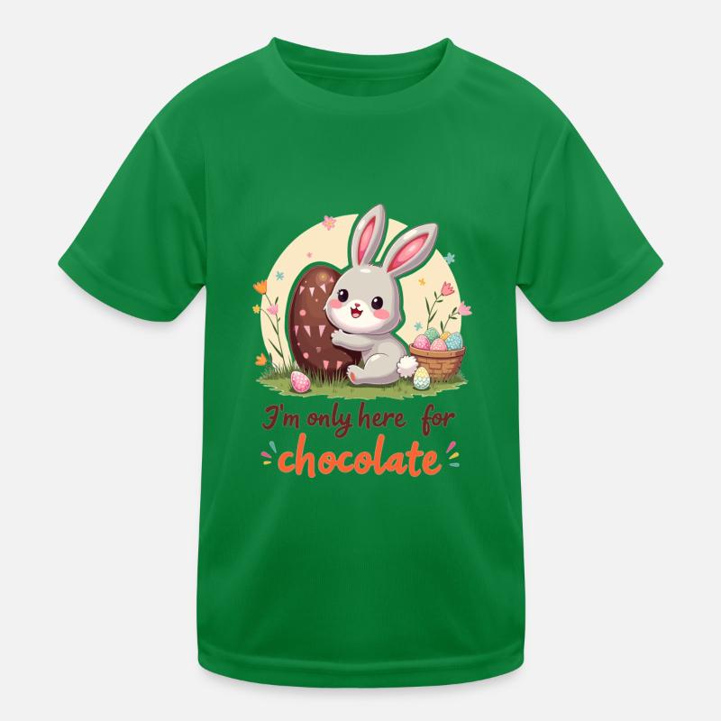 Funny, cute Easter bunny with chocolate Kids Functional T-Shirt