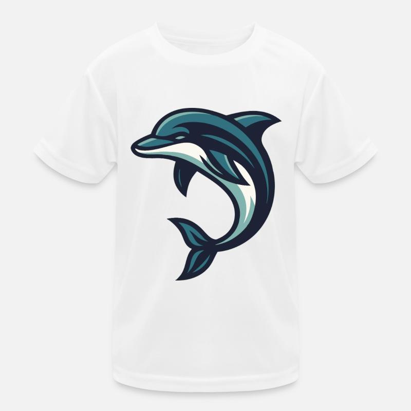 Dolphin jumping wave Kids Functional T-Shirt
