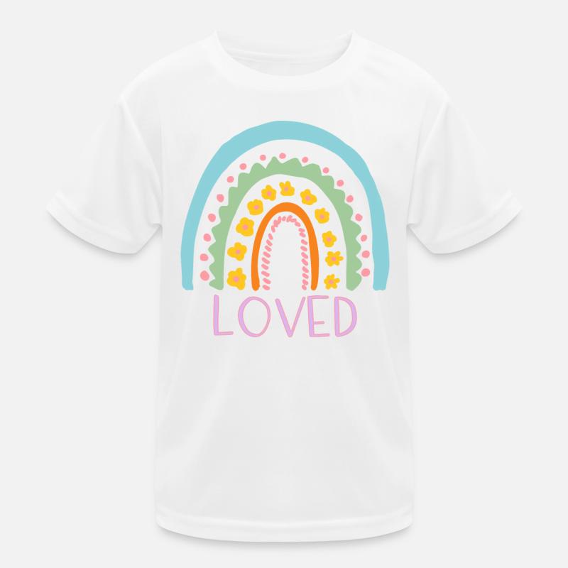 Loved - Regenbogen Kinder Funktions-T-Shirt