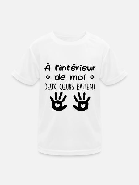 Annoncer Grossesse | Cadeau Femme Enceinte - T-shirt sport Enfant - blanc - Devant