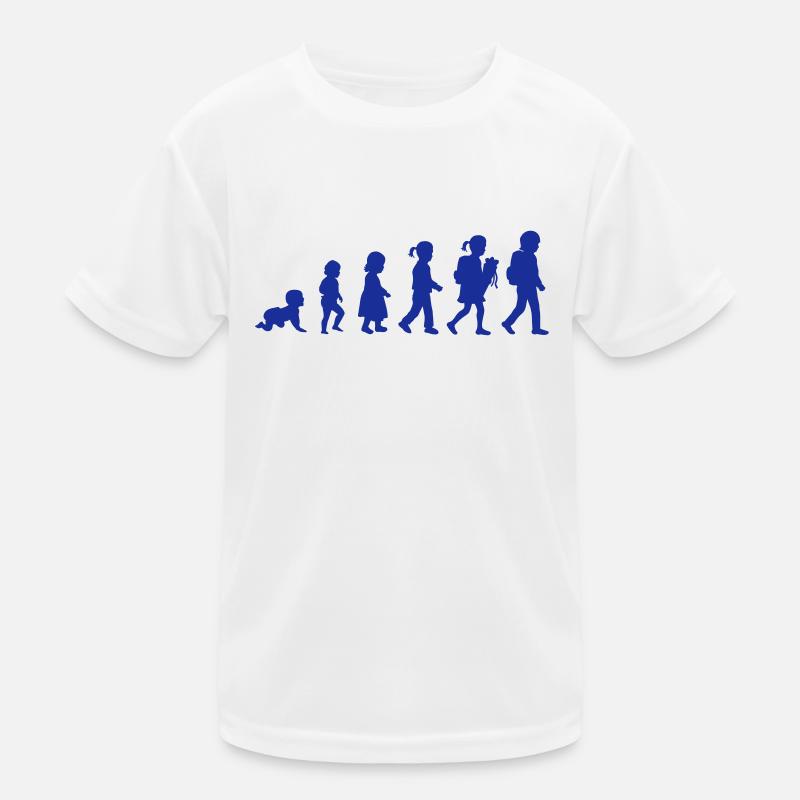 Evolution Schulkind Einschulung Mädchen Kinder Funktions-T-Shirt