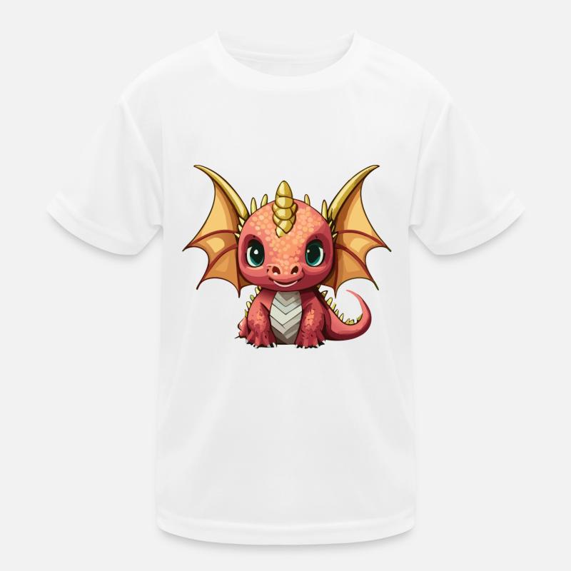 Drache Orange Kinder Funktions-T-Shirt