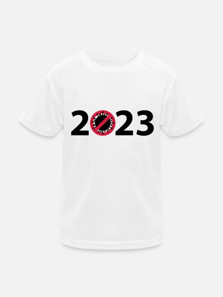 2023 Anti Corona Virus - Kinder Funktions-T-Shirt - Weiß - Vorne