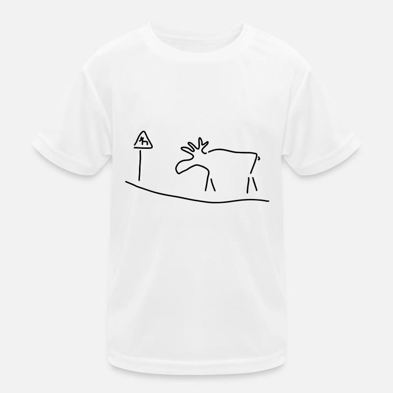 elch mit warnschild Kinder Funktions-T-Shirt