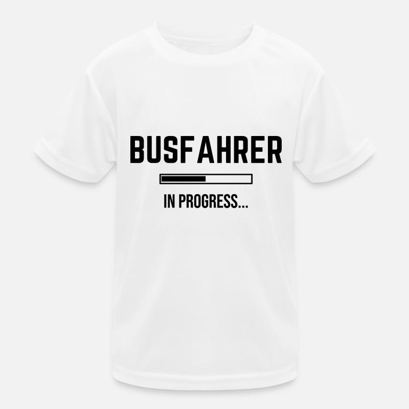 Busfahrer In Progress - Kinder Funktions-T-Shirt - Weiß