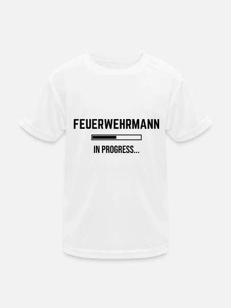 Firefighter In Progress - Kids Functional T-Shirt - white - Front