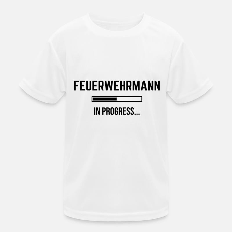 Feuerwehrmann In Progress Kinder Funktions-T-Shirt