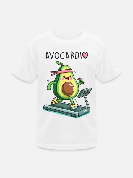 Avocardio - Kinder Funktions-T-Shirt - Weiß - Vorne