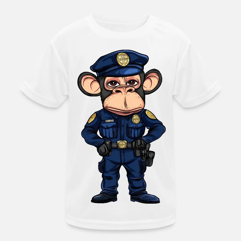 Affen Polizei Kinder Funktions-T-Shirt