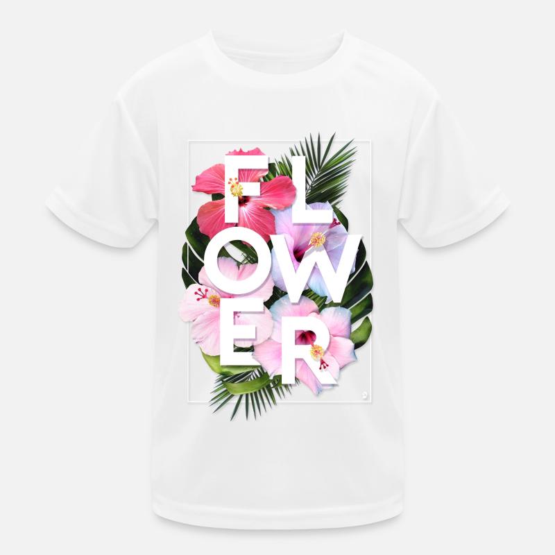AD Flower - Kids Functional T-Shirt - white