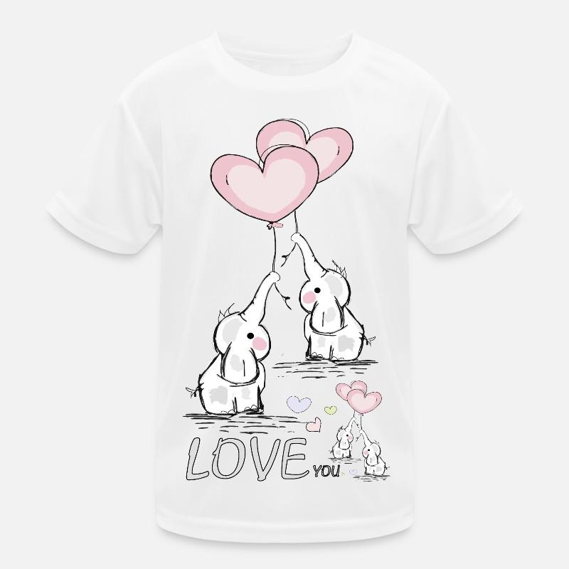 Elephants with heart Kids Functional T-Shirt