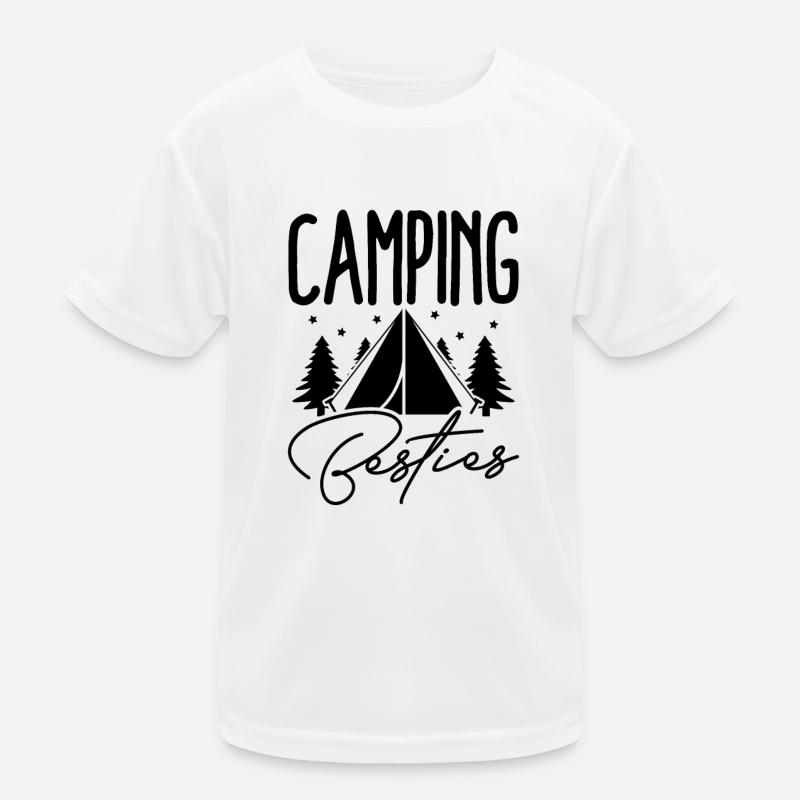 Camping Freunde Kinder Funktions-T-Shirt