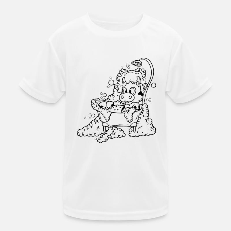 Cow in the bathtub Kids Functional T-Shirt
