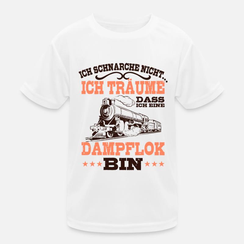 Eisenbahn Dampflok Kinder Funktions-T-Shirt