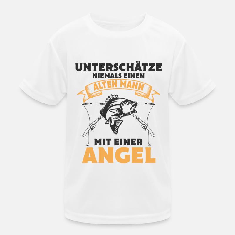 Angler Opa Kinder Funktions-T-Shirt