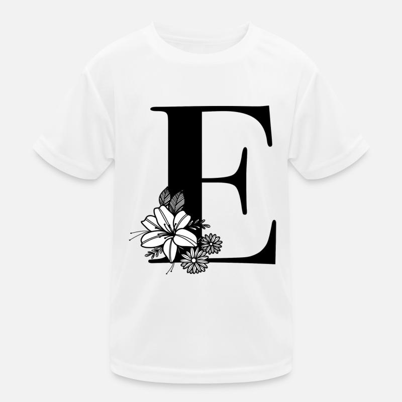 Letter E - Kids Functional T-Shirt - white