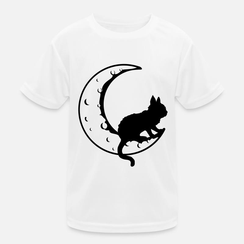 Black Cat Sickle Moon Kids Functional T-Shirt