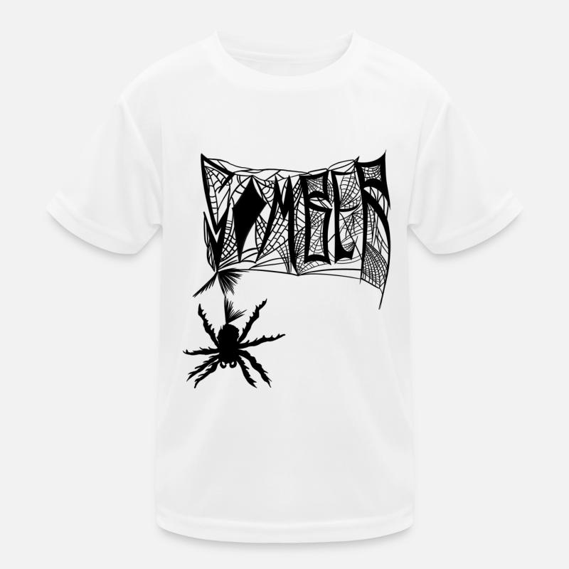 Grafikmarke Somber Spider Web Farbe Schwarz Kinder Funktions-T-Shirt