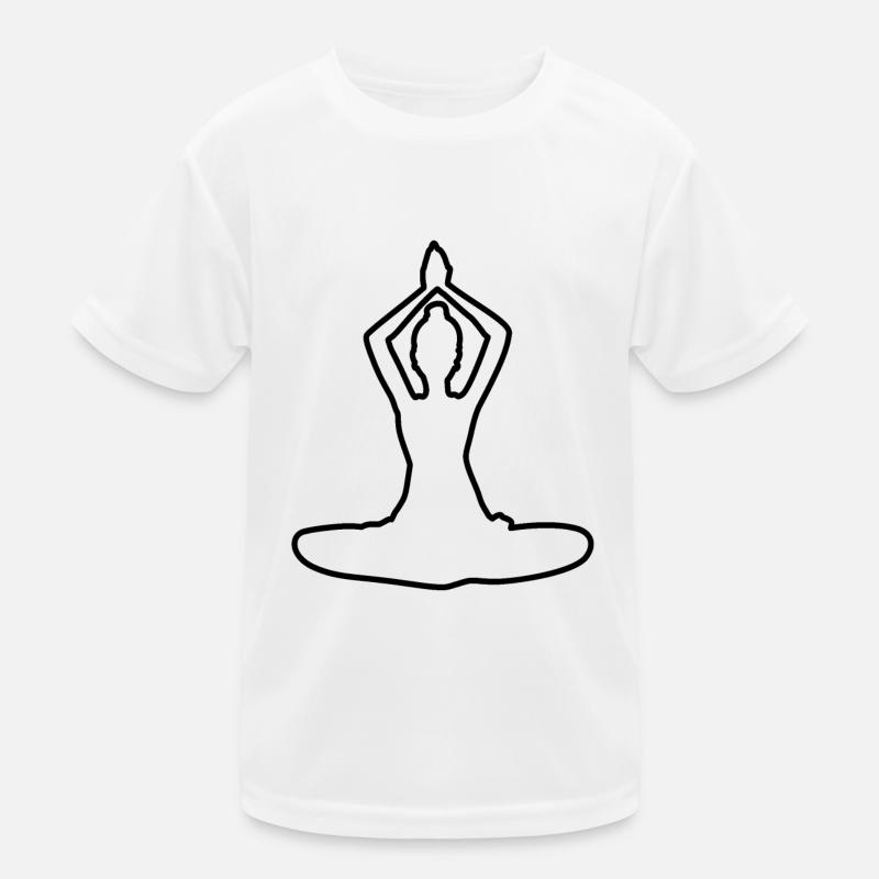 4 Yoga Padmasana oder Lotusblüte | Schwarzer Strich Kinder Funktions-T-Shirt