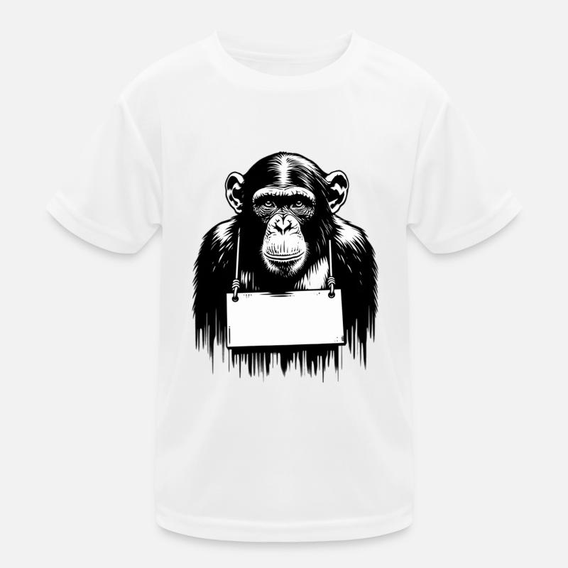Monkey with Shield in Banksy Style || PERSONALIZE Kids Functional T-Shirt