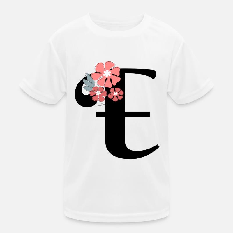 Lettre e fleurs minimalistes T-shirt sport Enfant