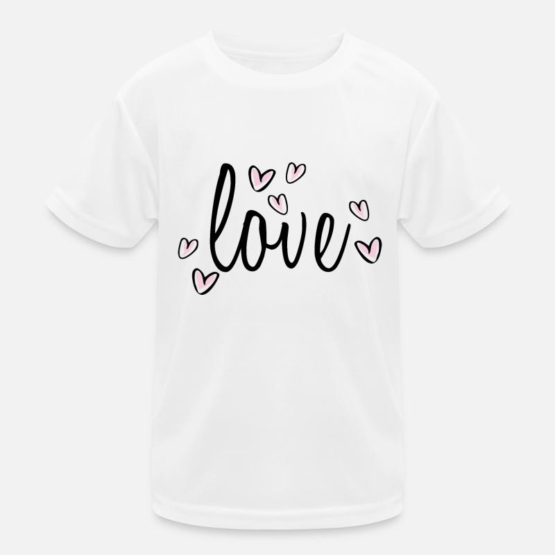 Text love hearts Kids Functional T-Shirt