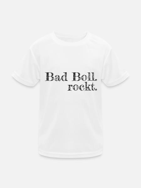 Bad Boll rockt - Textdesign mit Stadtnamen - Kinder Funktions-T-Shirt - Weiß - Vorne