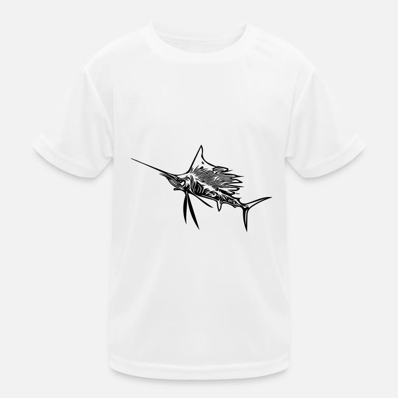 Wild Swordfish Vector Kids Functional T-Shirt