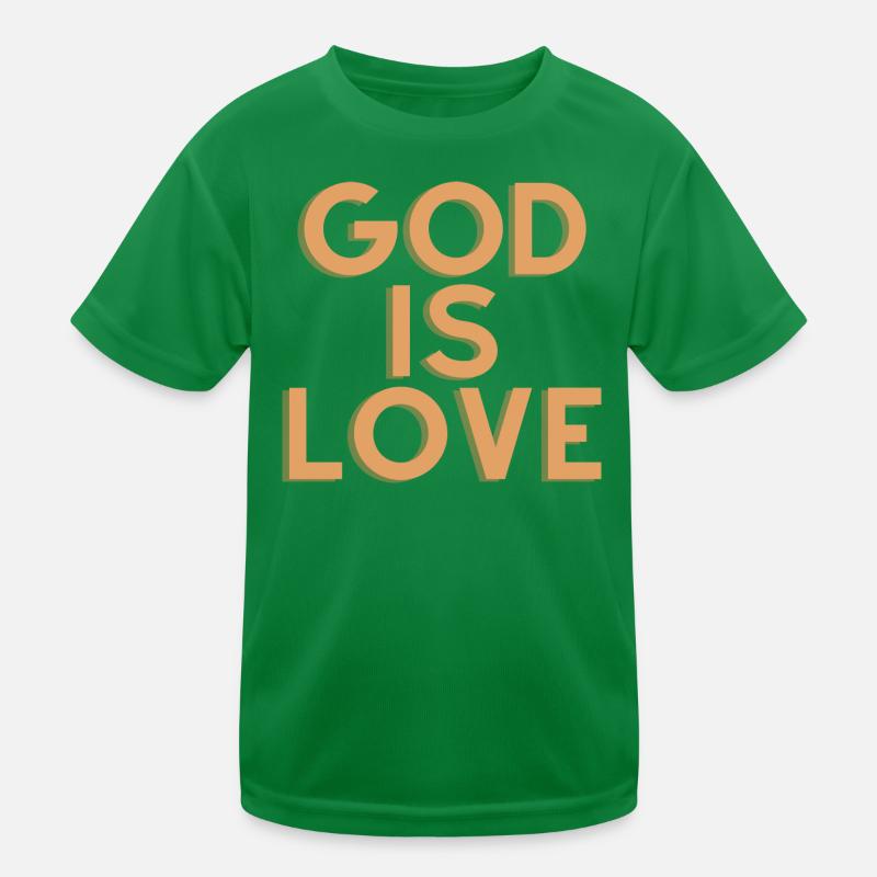 Dieu est amour - Citation chrétienne T-shirt sport Enfant